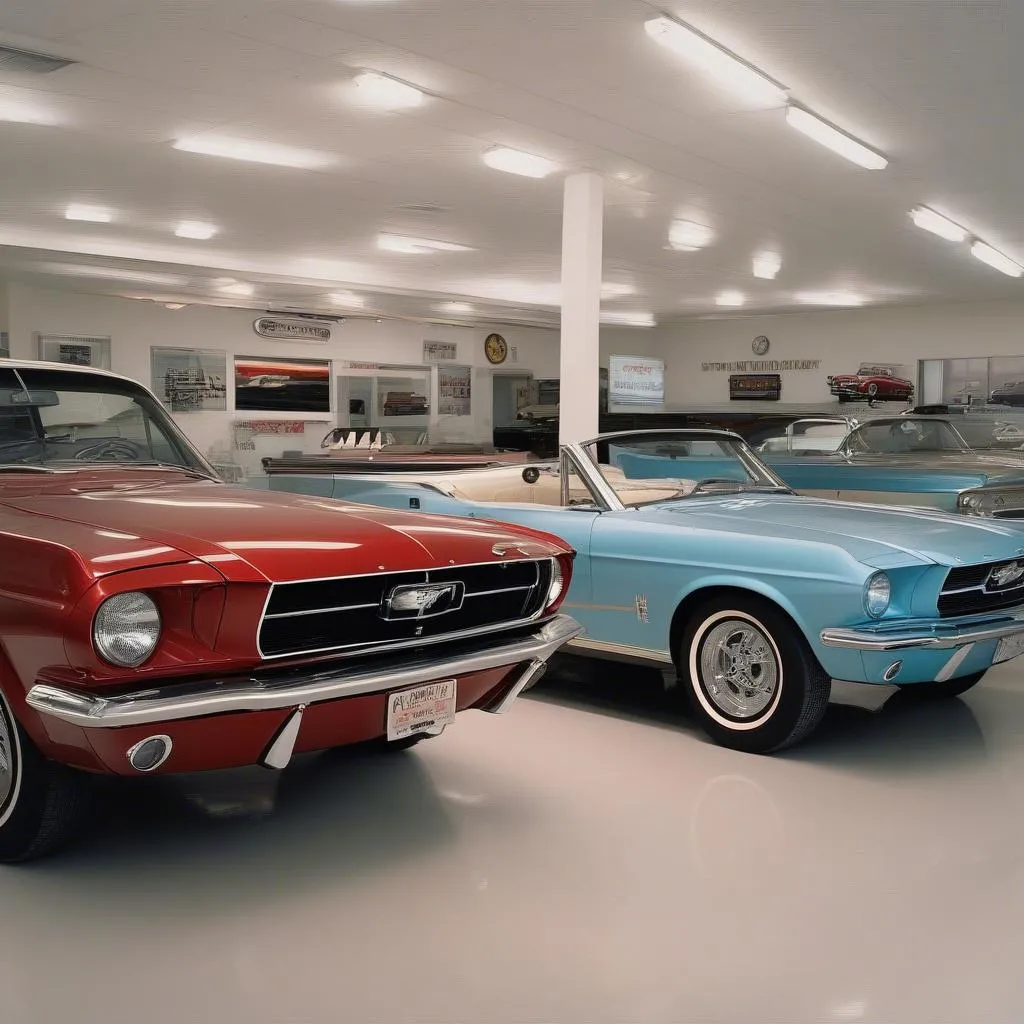 A classic car dealership in the USA