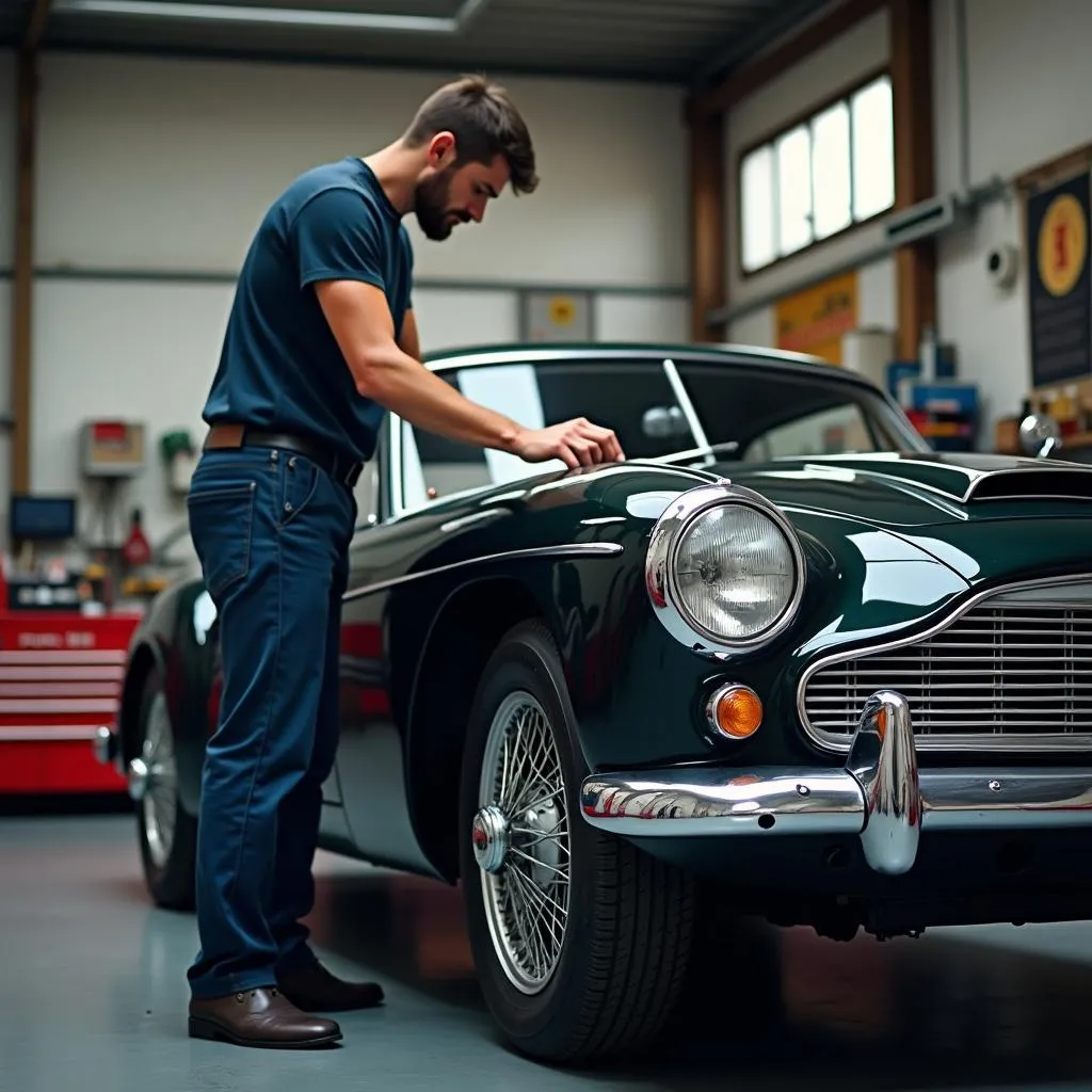 Classic Car Mechanic at Work