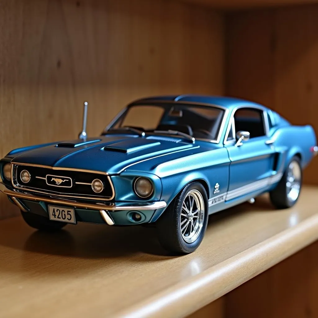 Classic car model displayed on a shelf