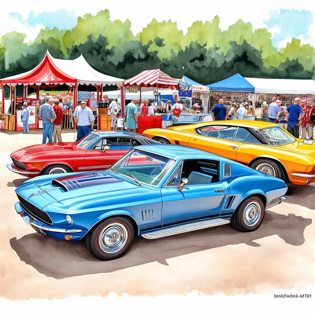 Classic Car Show Drawing