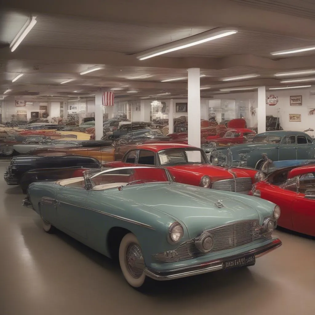 Classic car showroom