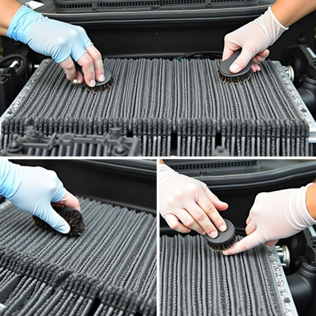 Cleaning a Car AC Condenser