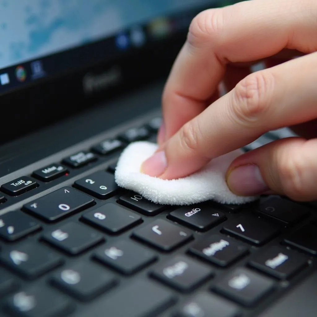 Cleaning keyboard with gel