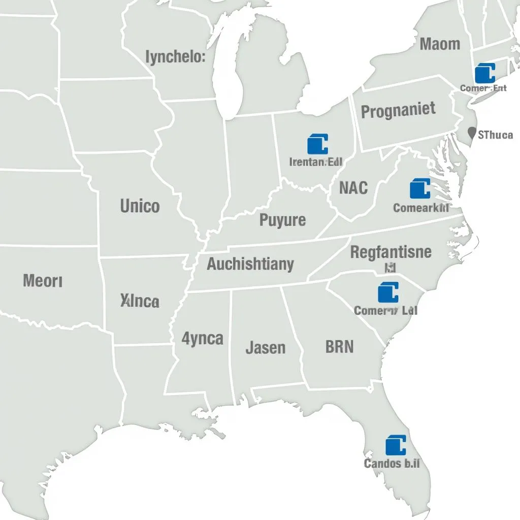 Comerica Bank branch locations map