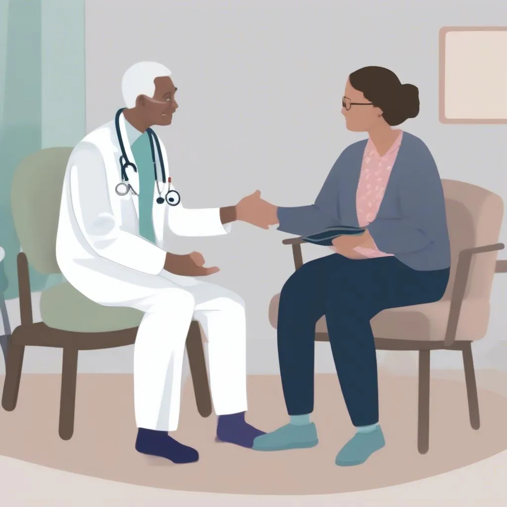 Doctor and patient discussing comfort care home health options