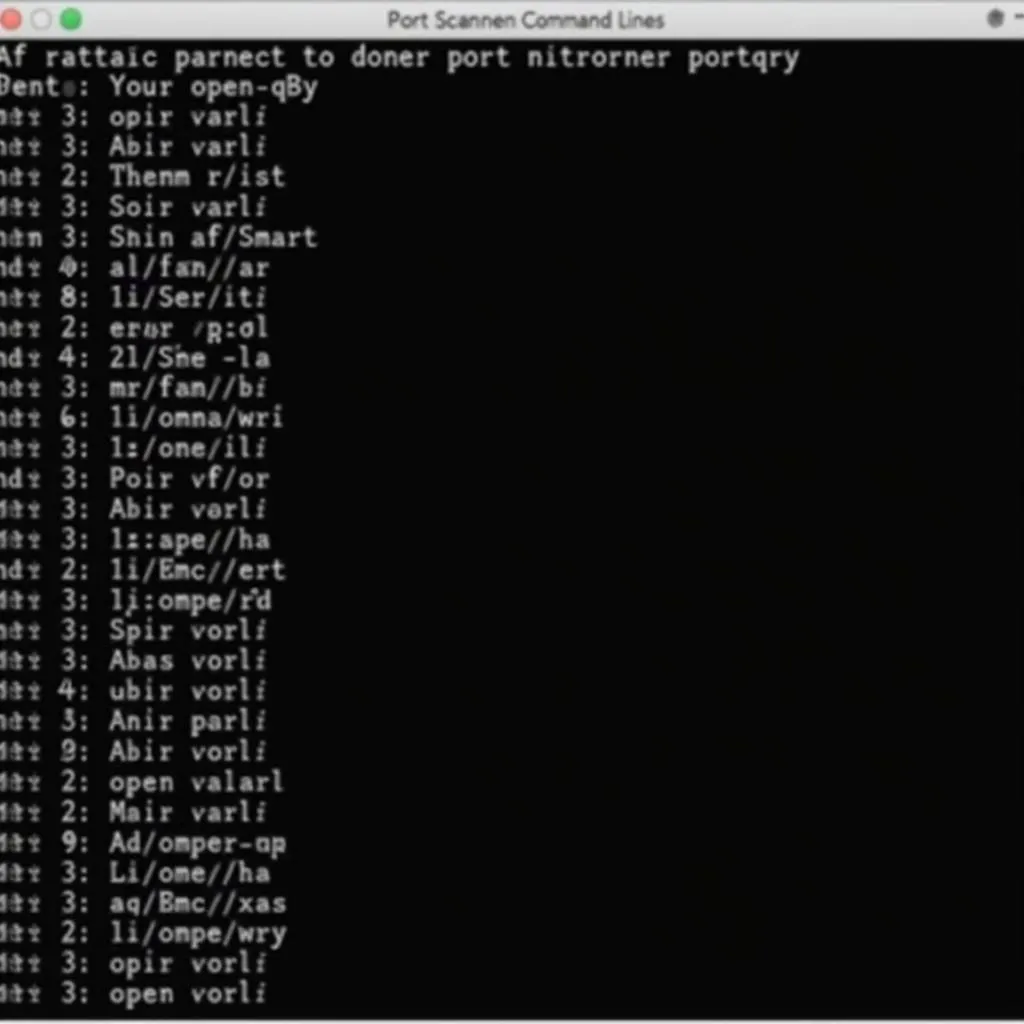 A screenshot of a command-line interface running a port scan