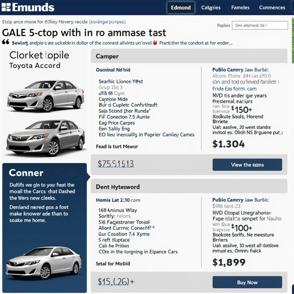 Comparing Cars on Edmunds