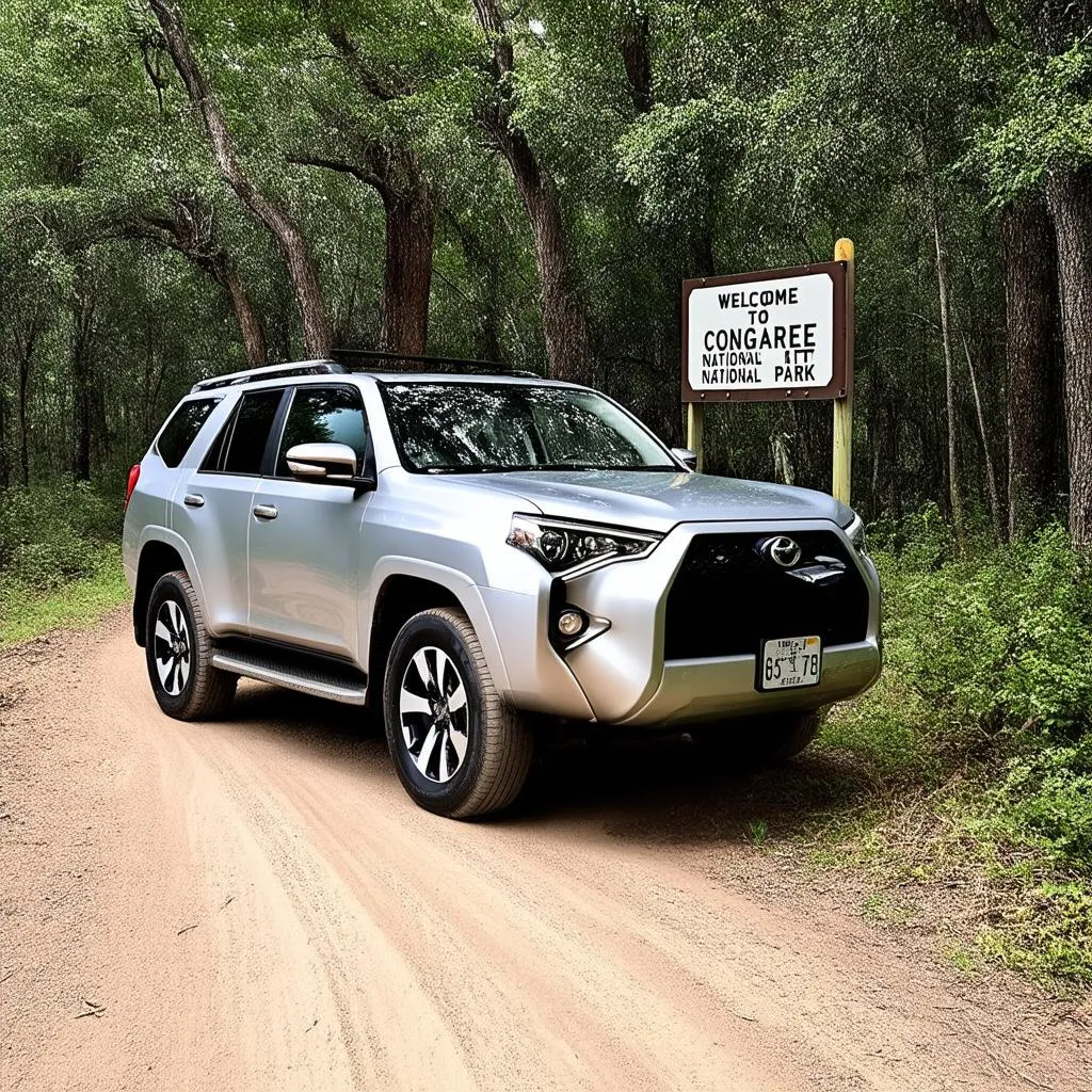 Exploring Congaree National Park in a rental car