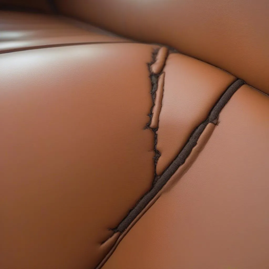 Cracked Leather Car Seat