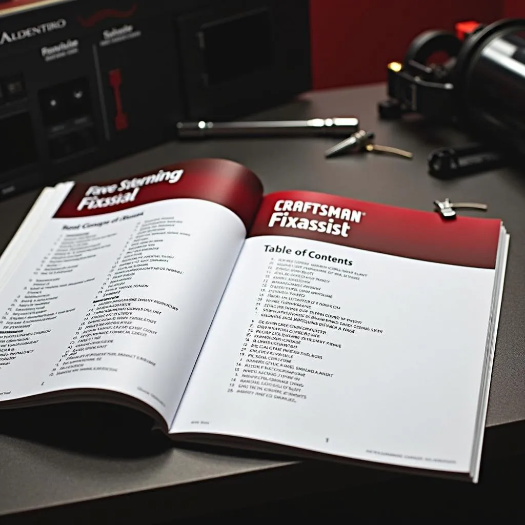 Open Craftsman Fixassist manual with highlighted table of contents