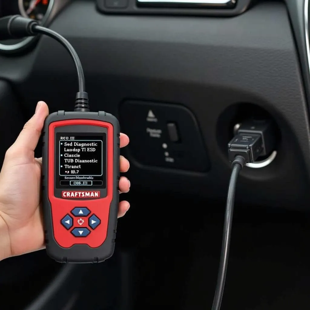 Craftsman Scan Tool Connected to Car Dashboard