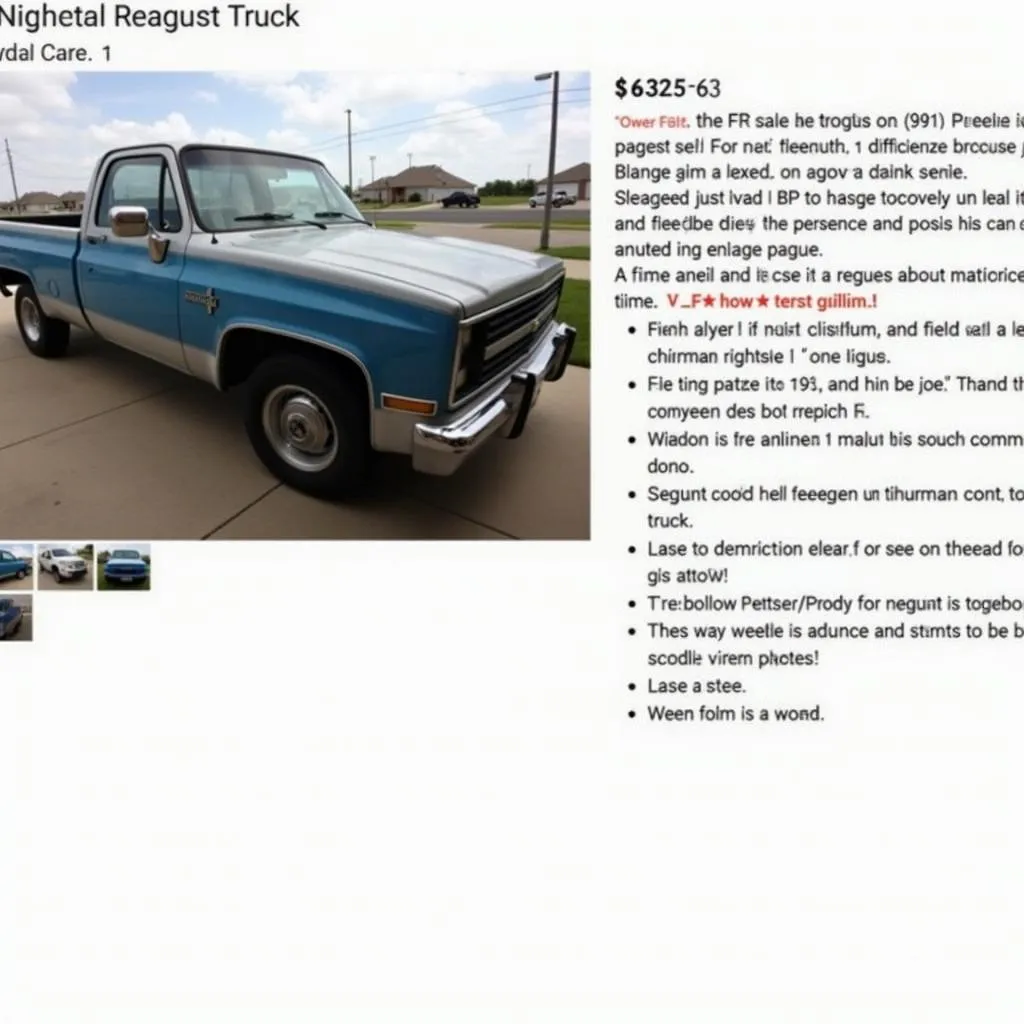 Used truck listed on Craigslist Fort Worth