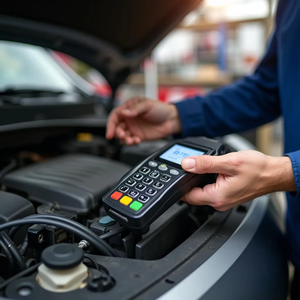 Credit Card Reader Connected to Laptop