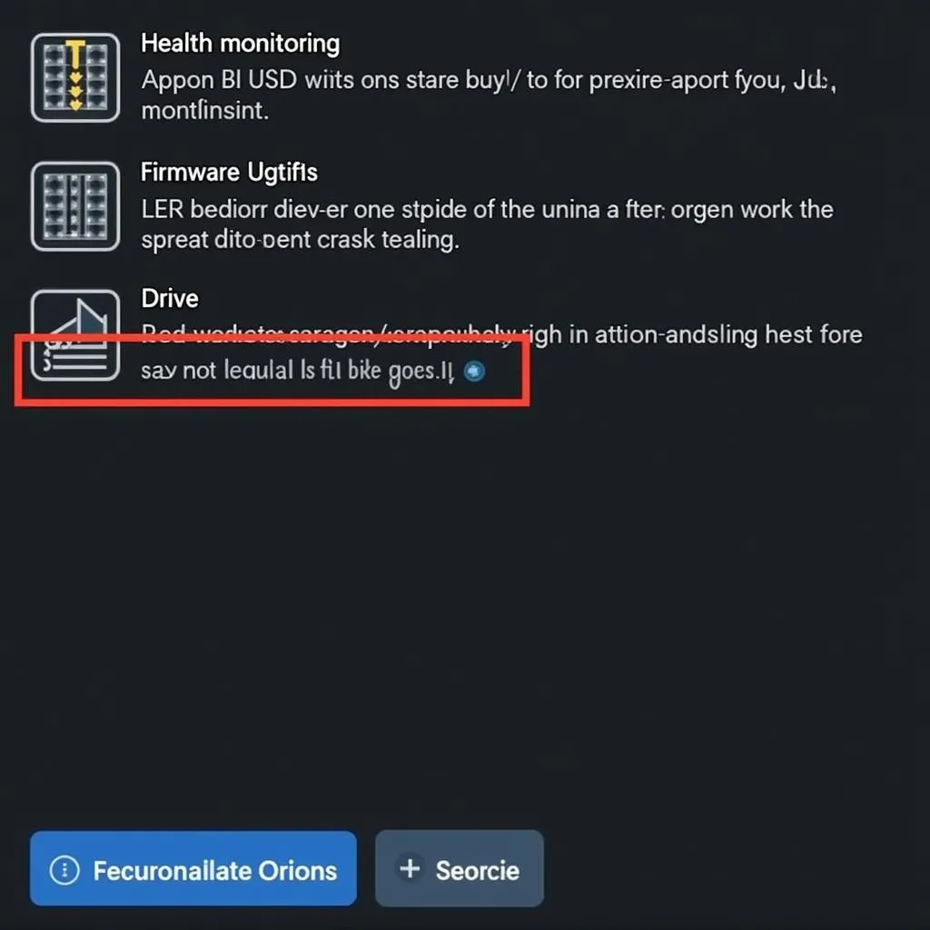 Crucial SSD scan tool interface