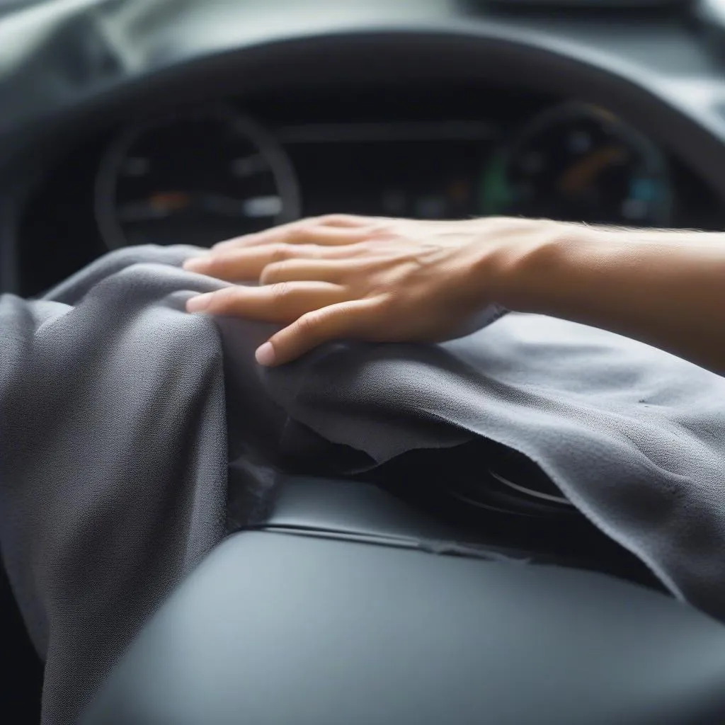 Cleaning a car dashboard cover