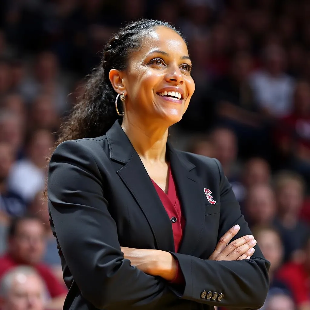 Dawn Staley coaching the South Carolina Gamecocks