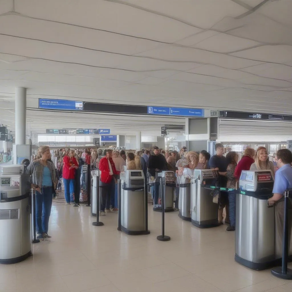 Rental Car Line at Denver Airport