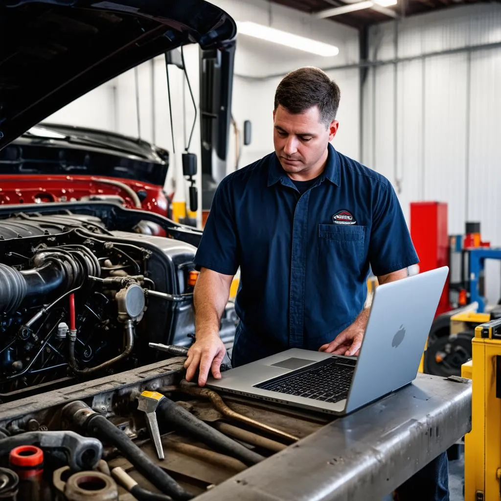 Diesel Mechanic at Work