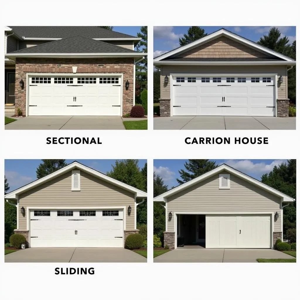 Different garage door styles for two-car garages