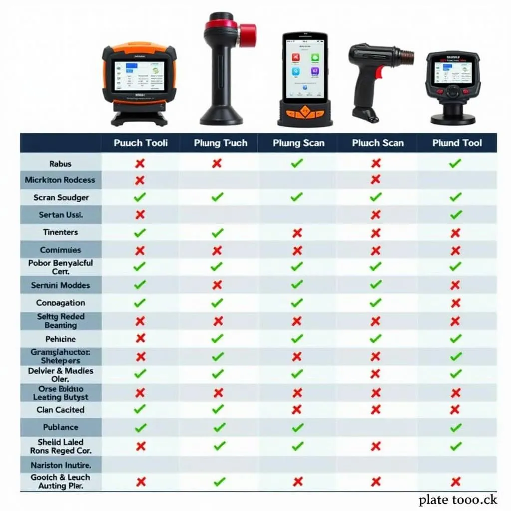 A display of various launch scan tool models