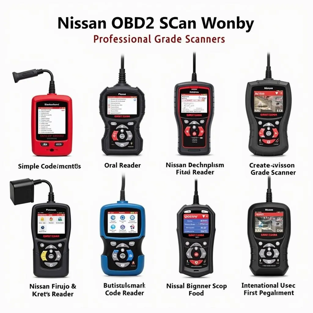 Various Nissan OBD2 scan tools for different user needs.