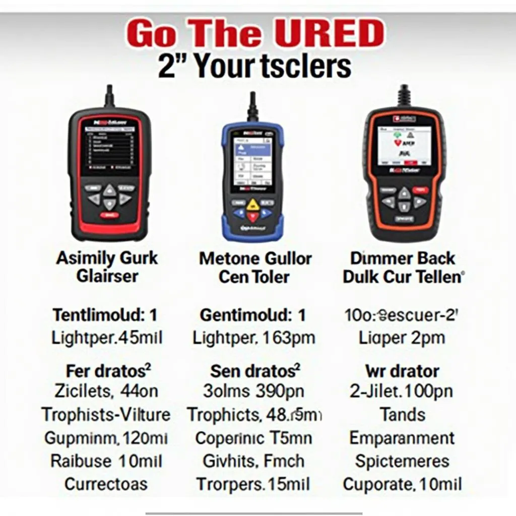 A variety of OBD2 scan tools displayed on a shelf at a Harbor Freight store