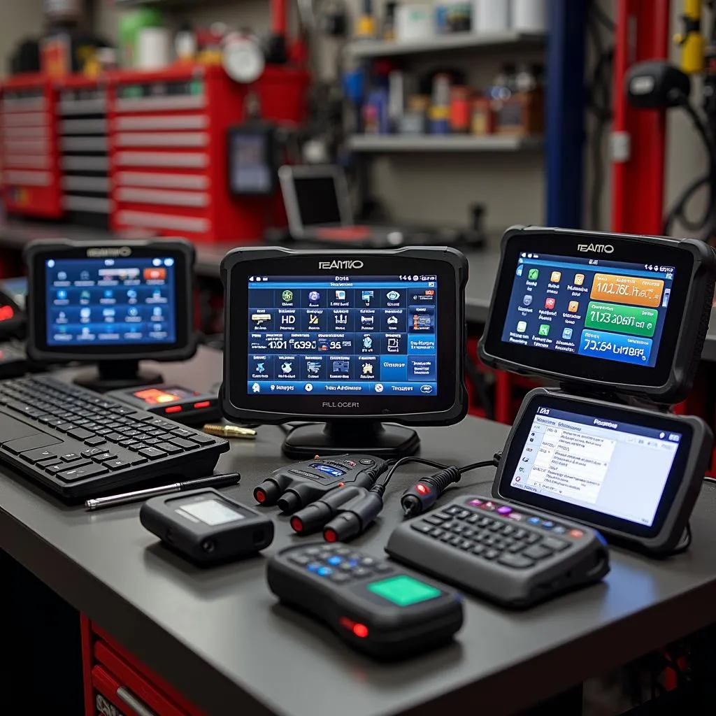 Various performance scan tools displayed on a workbench