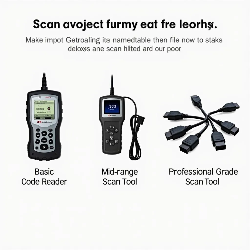 Various scan tools for automotive diagnostics