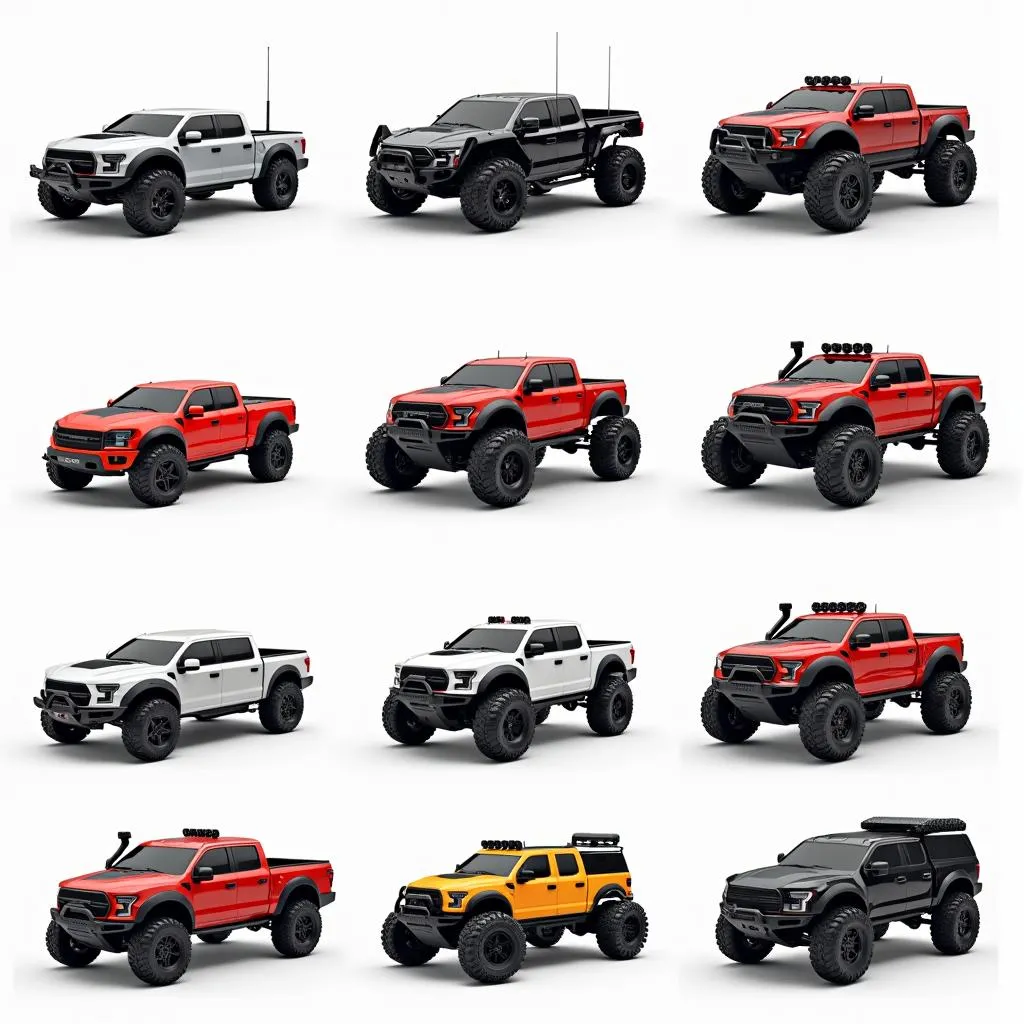 Various types of remote control cars on display