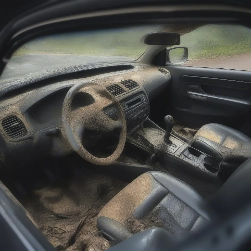 Cleaning a Dirty Car Interior