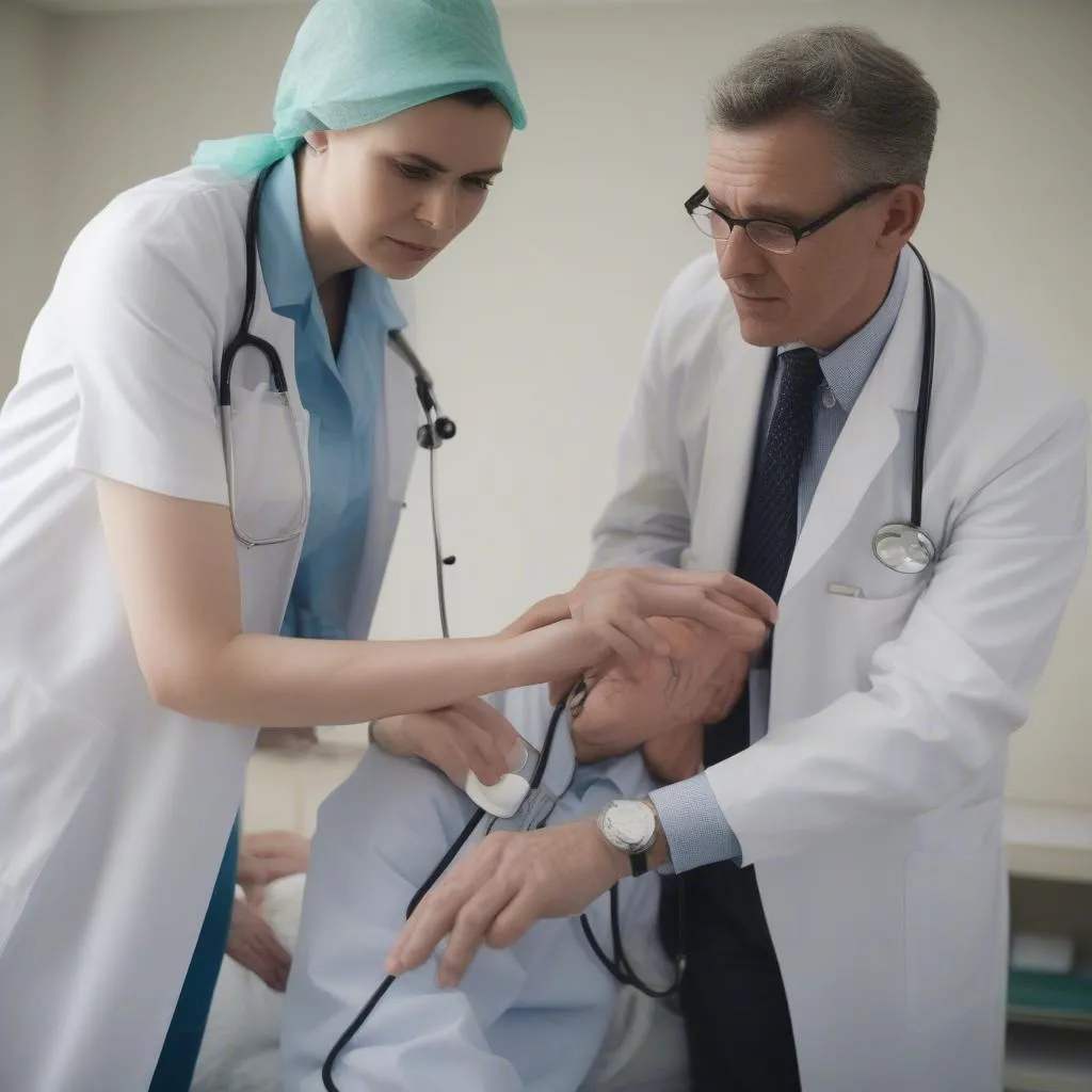 doctor examining a patient