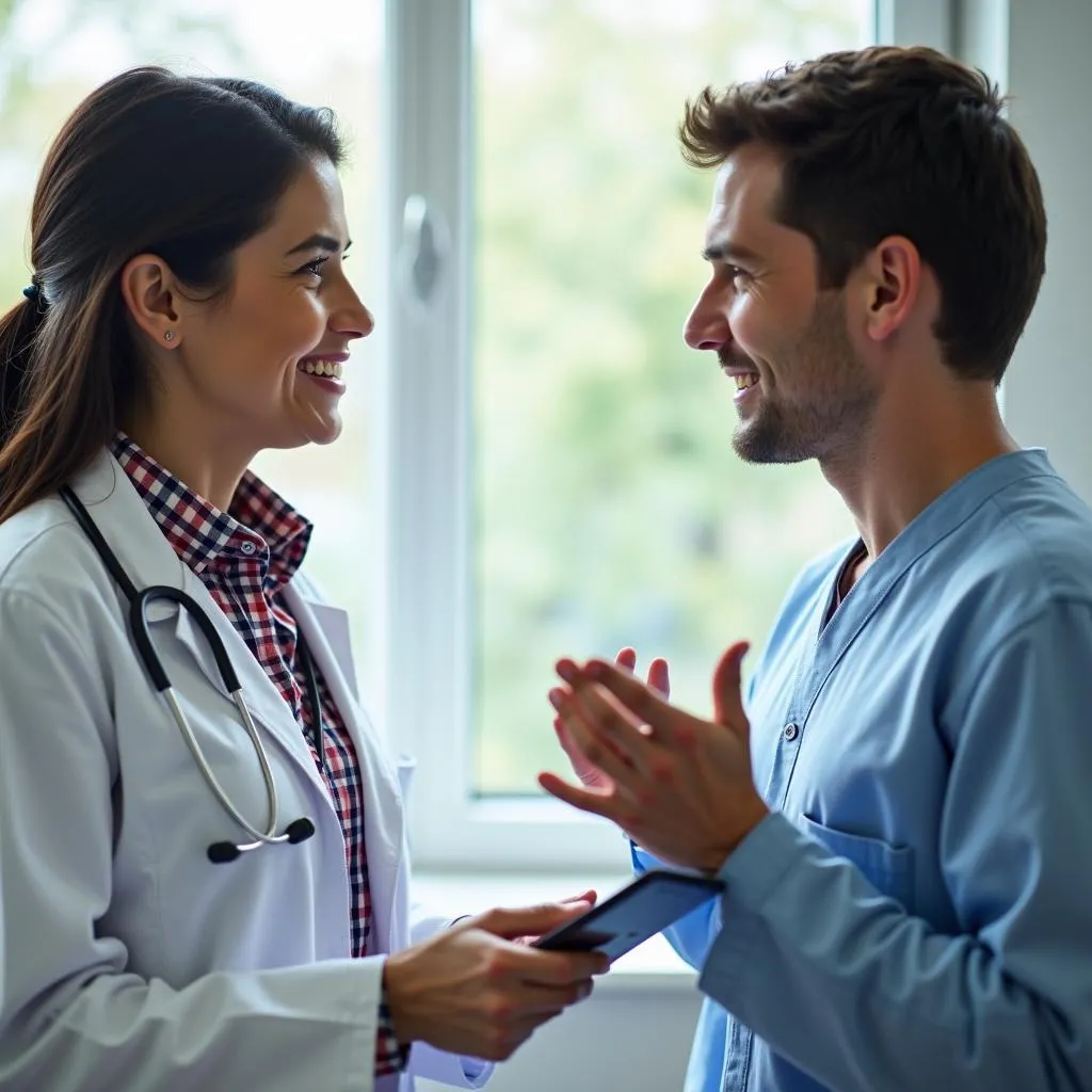 Doctor and patient discussing treatment options