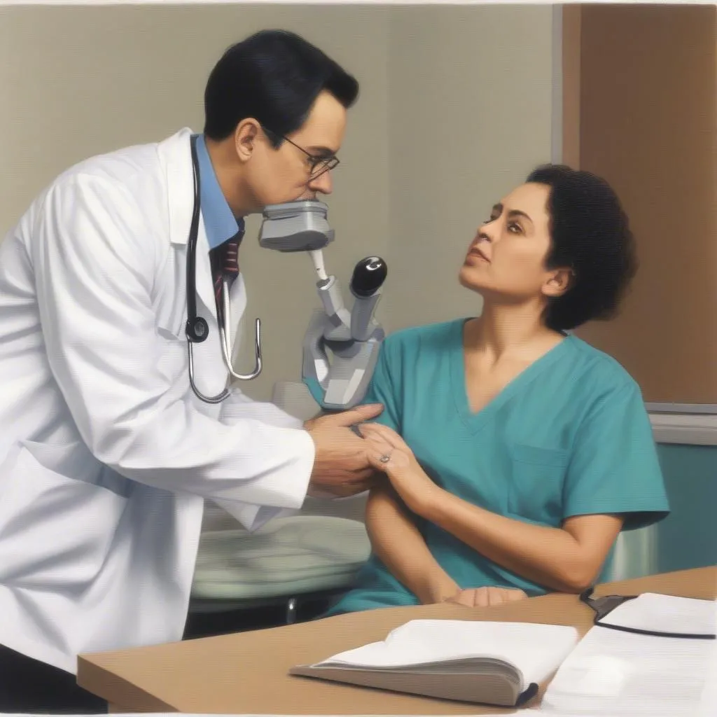 Doctor examining a patient