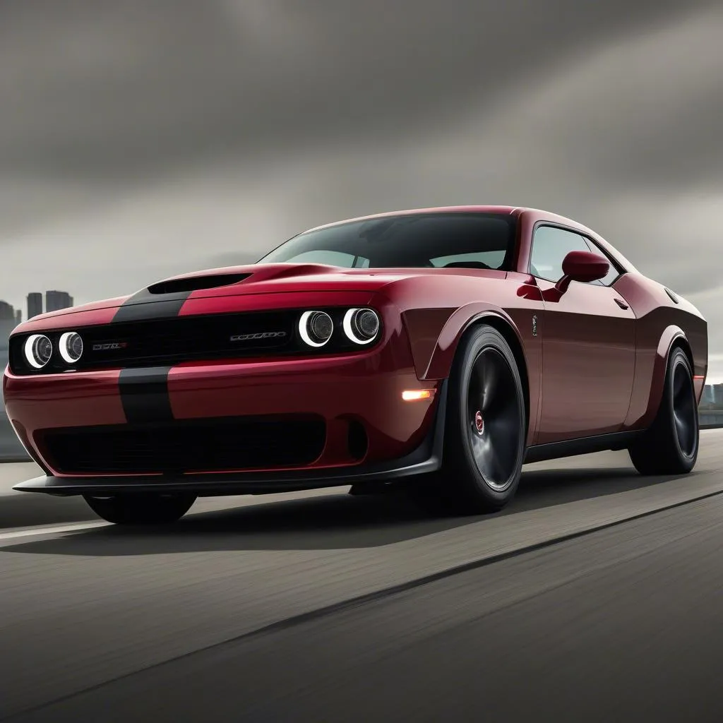 Dodge Challenger Hellcat muscle car in the movie "Deadpool"