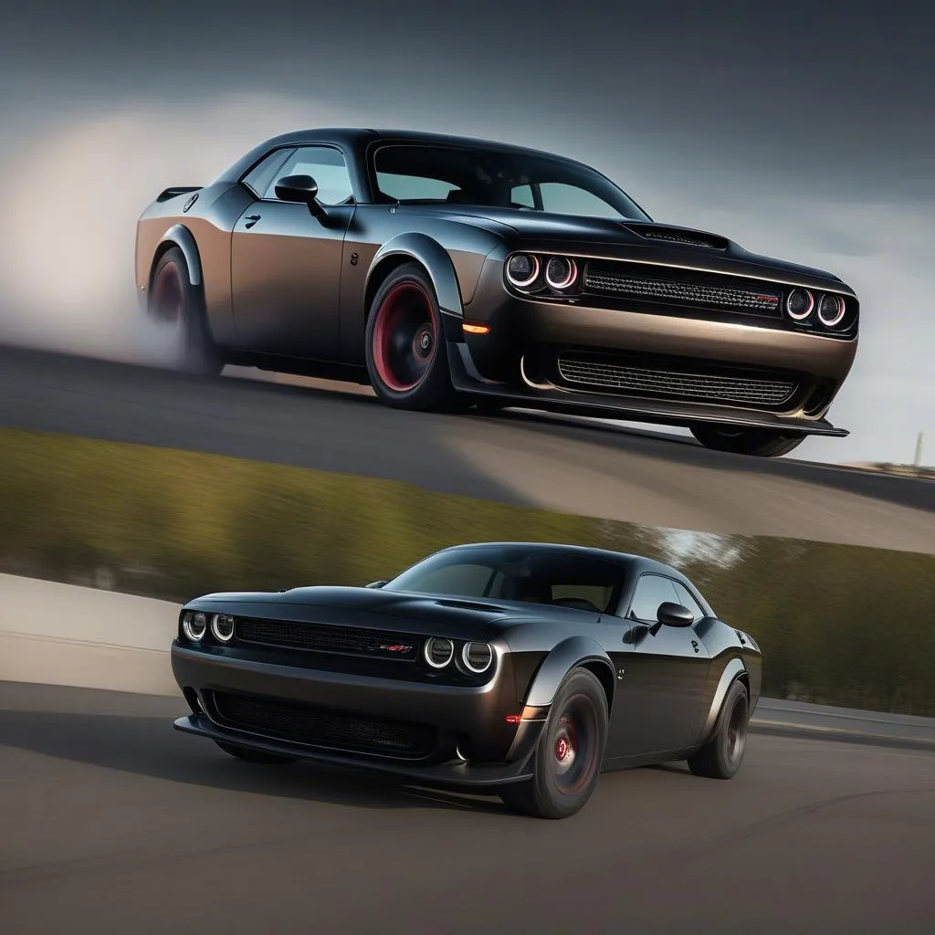 The Dodge Challenger SRT Demon, a high-performance muscle car designed for drag racing