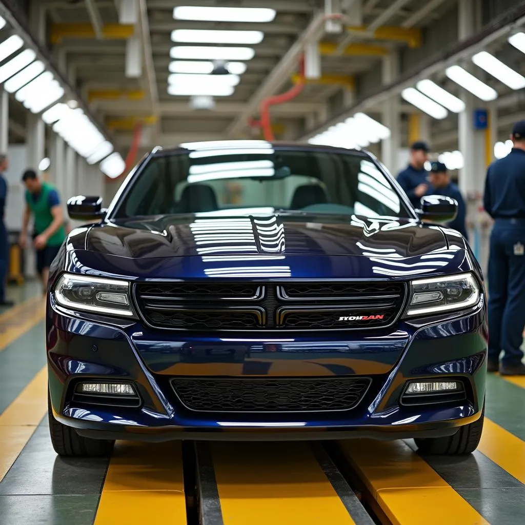 Dodge Charger on Assembly Line