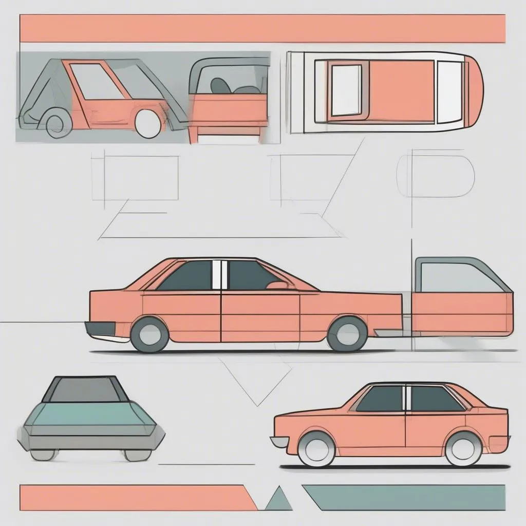 Drawing simple car using basic shapes