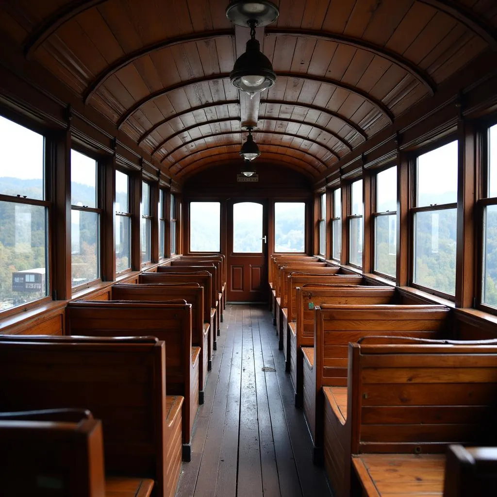 Inside of the Duquesne Incline car