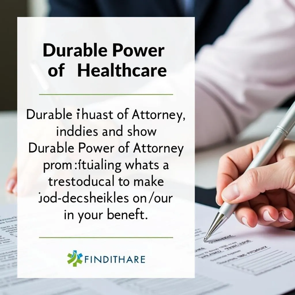 Durable power of attorney for healthcare