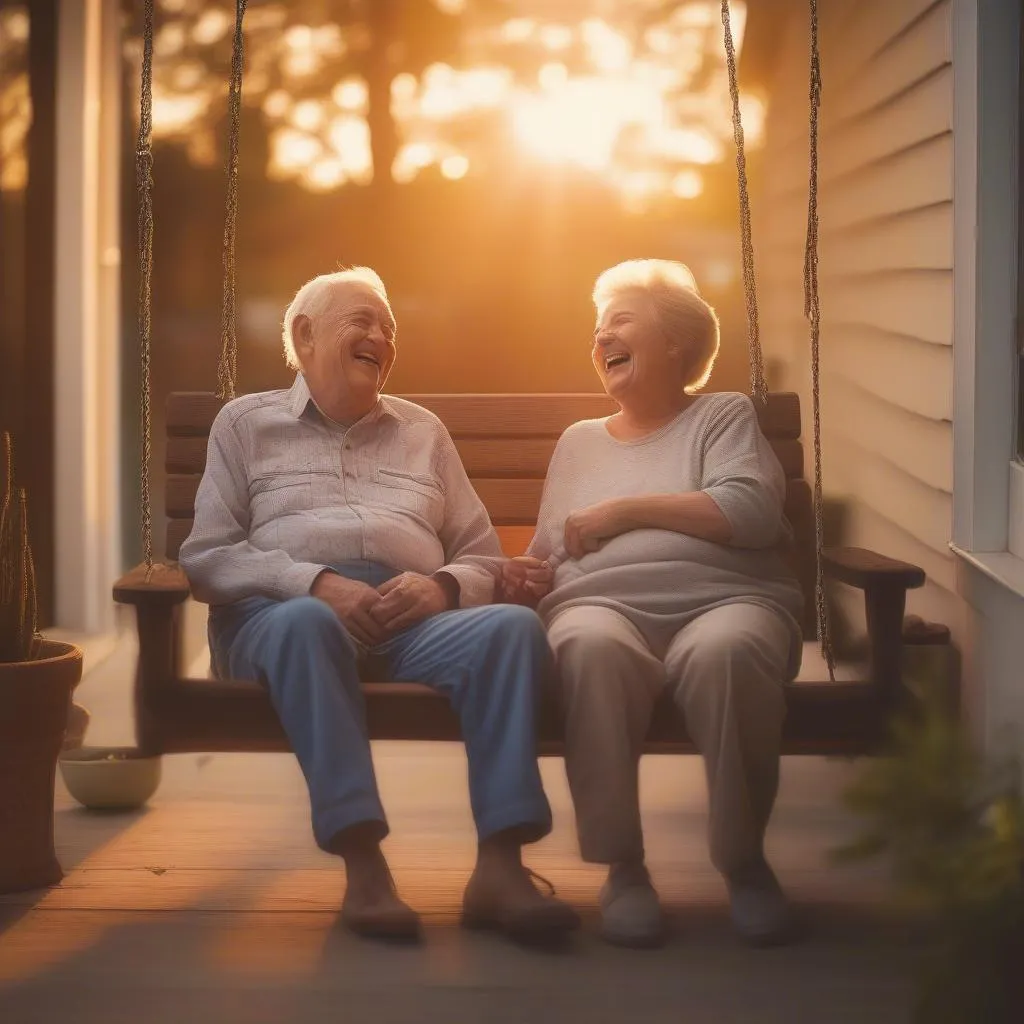 Elderly Couple Sharing a Laugh