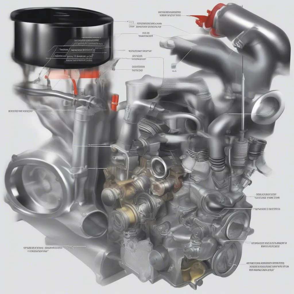 Engine oil circulation in a car