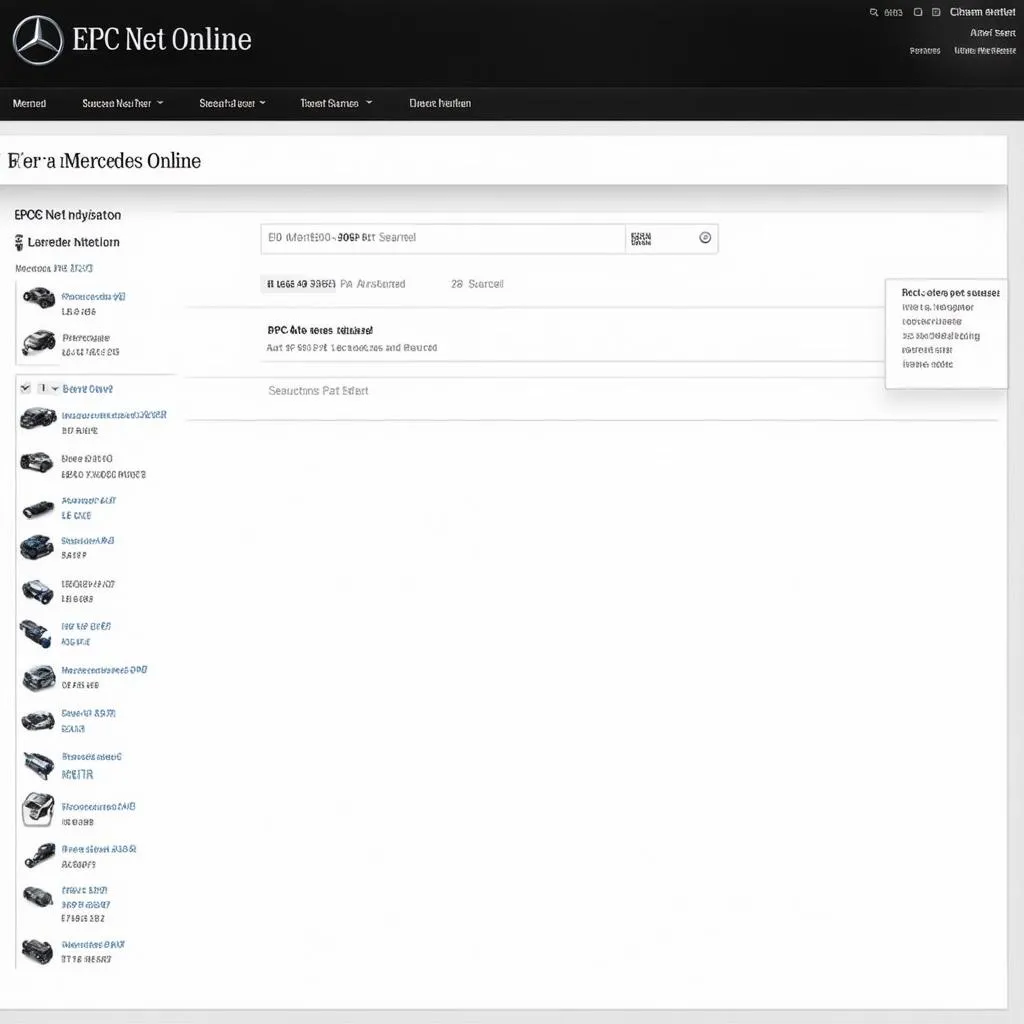 EPC Net Online Mercedes interface