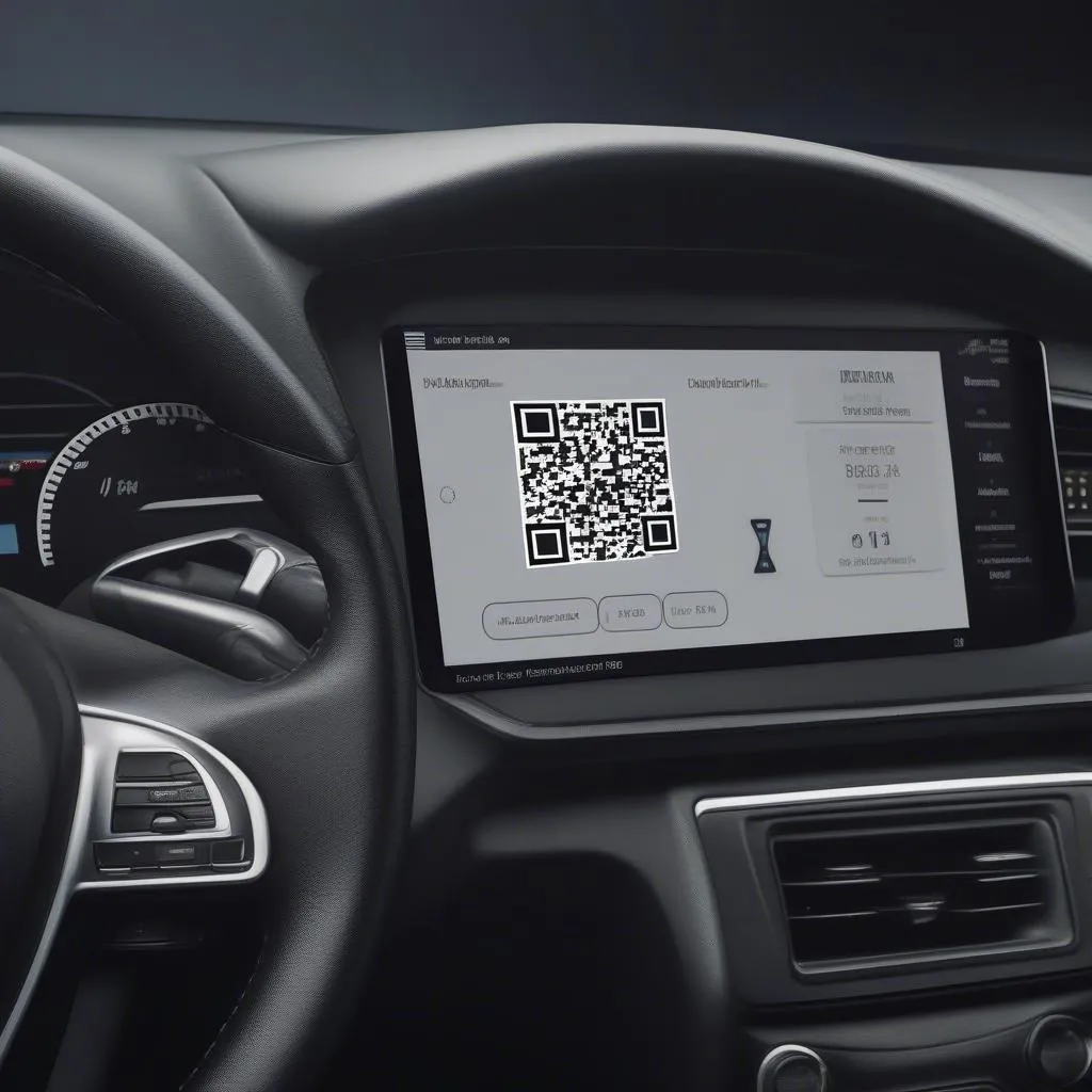 European-car-dashboard-with-qr-code