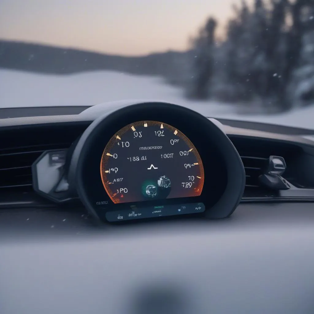 Electric car range display in cold weather