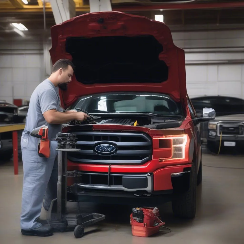 Repairing an F-150 truck