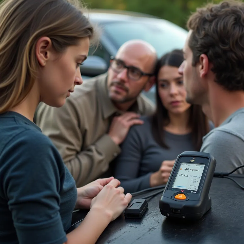 Family Arguing Over Car Repair With Carly Scanner