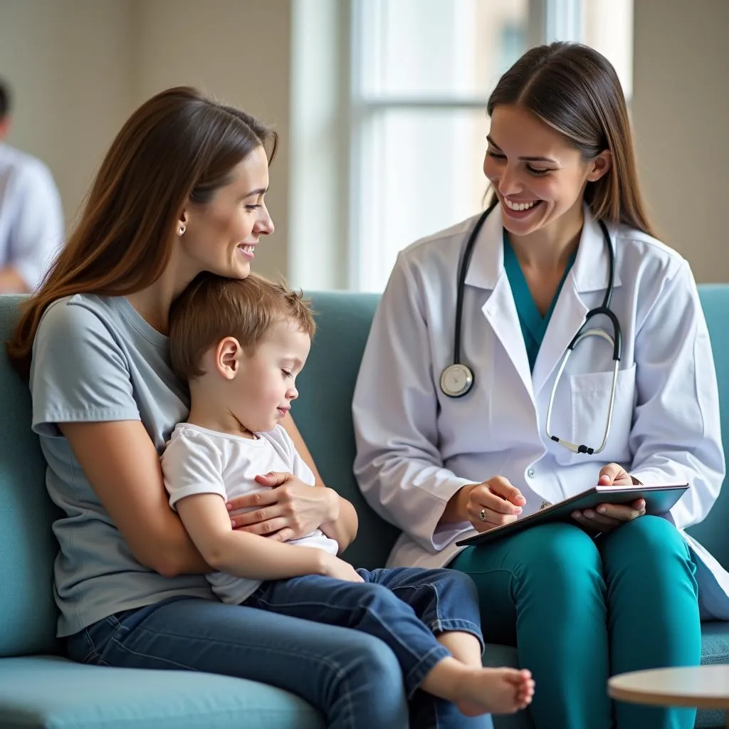 Family at the urgent care clinic.