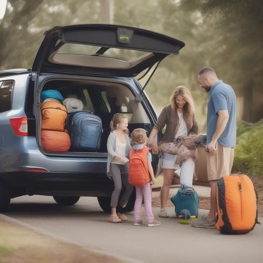 Family packing for roadtrip