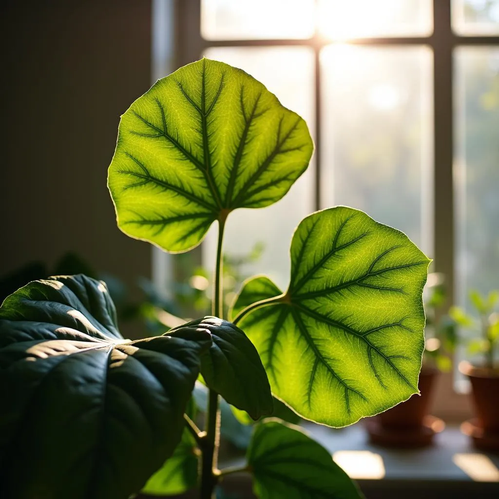 Fiddle leaf fig in bright, indirect light