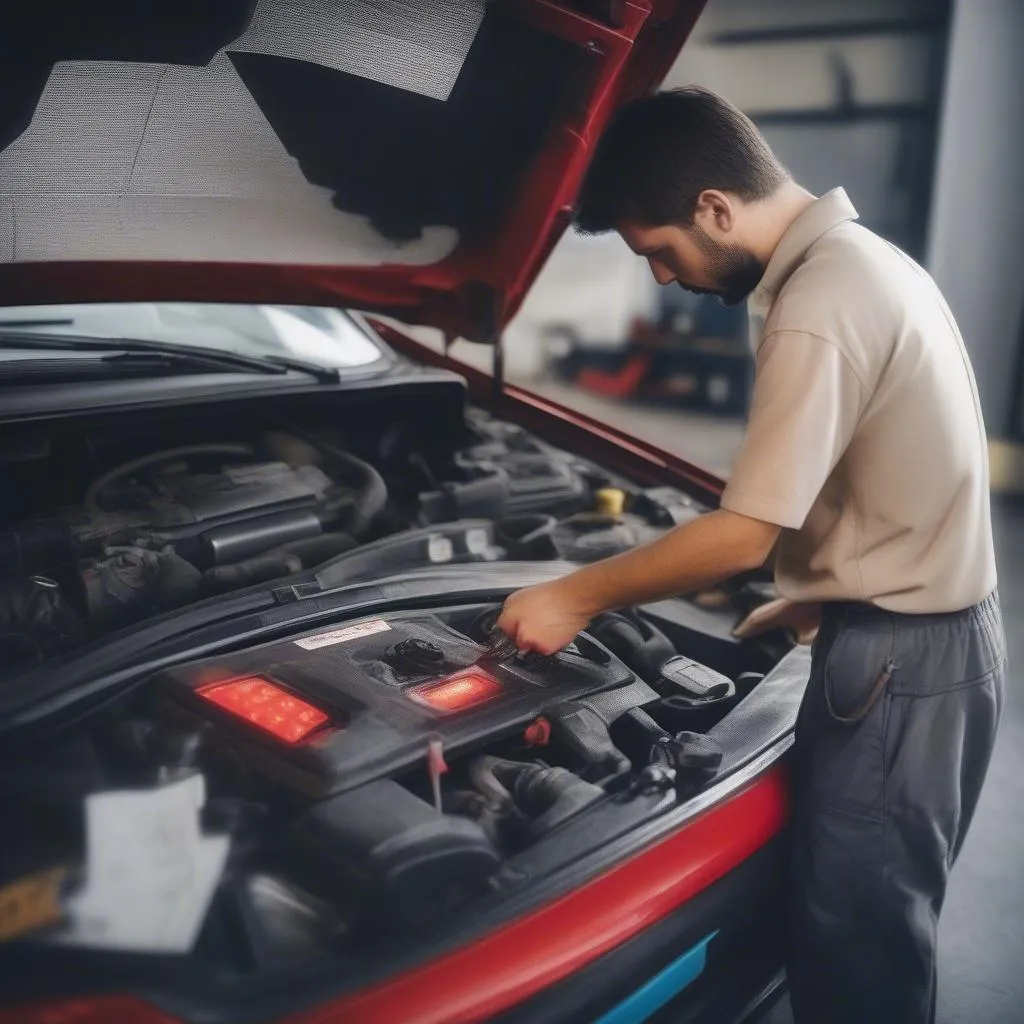 Fix Finder tool being used to diagnose a car